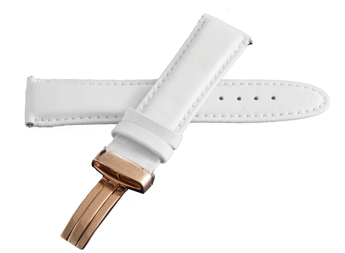 Ремешок для часов JoJo JoJino 22 мм x 20 мм из белого полиуретана с золотистой пряжкой