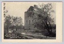 The Old Mill Demolished by a Boiler Explosion Greenleaf Wisconsin WI Postcard
