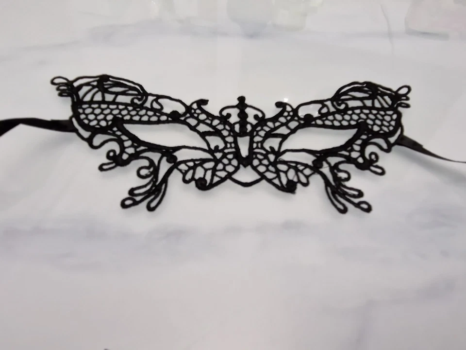 1 x Black Lace Masque Sexy Mascarade Tie Back Eye Visage Femme Fête Play Party J — 第 3/4 张图片