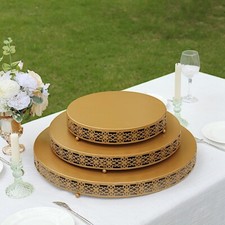 12 in Gold Metal Fleur De Lis Round CAKE STAND Dessert Display Pedestal Party