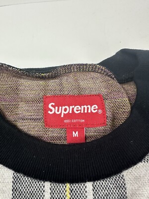 Supreme Tartan Plaid Tee Medium SS18 Short Sleeve Tee Off White