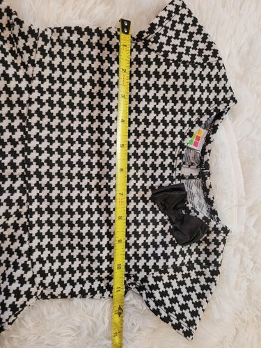 Healthtex Girls Herringbone Dress Black White Sz 4T Midi Swirl Skirt button - Picture 6 of 12