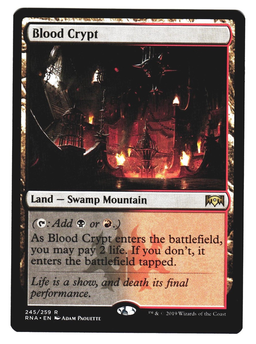 Blood Crypt 1x FOIL RNA MTG Ravnica Allegiance Rare MINT red black land Blood Crypt 1x FOIL RNA MTG Ravnica Allegiance Rare MINT red black land
