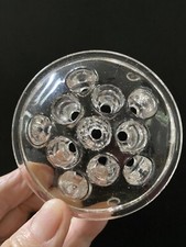Vintage Clear Glass Flower Frog for Floral Arrangements 11 Holes 3.25  Diameter