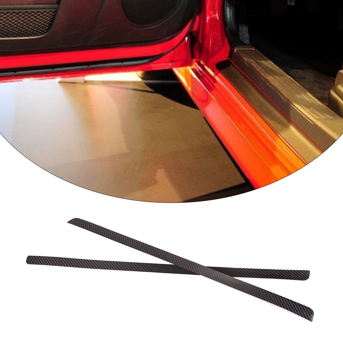 Carbon Fiber Door Sill Plate Guard Panel Sticker Trim For Mazda MX5
