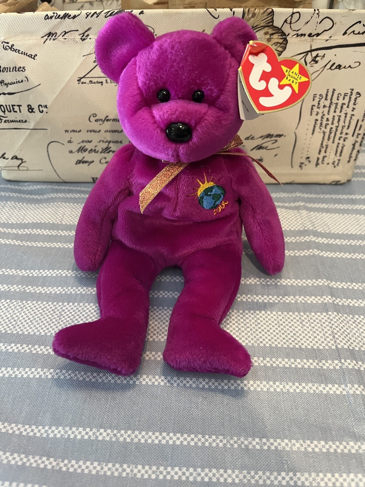 mint-2000-millennium-ty-beanie-baby-bear-purple-with-errors-rare