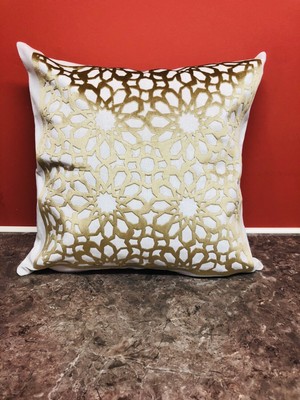 gold geometric pillow
