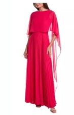 Teri Jon By Rickie Freeman Chiffon Capelet Gown Women's NWT