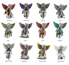Pewter Gemstone Birthstone Faerie Fairy BNIB  March April May June July August