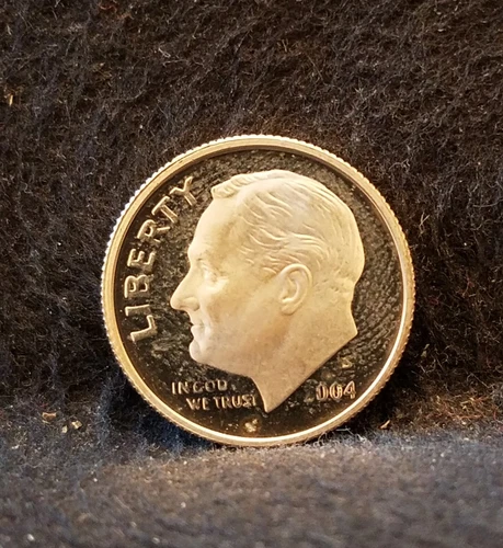 2004-S United States silver 10 cents - Roosevelt dime, proof, KM-195b  (US7)