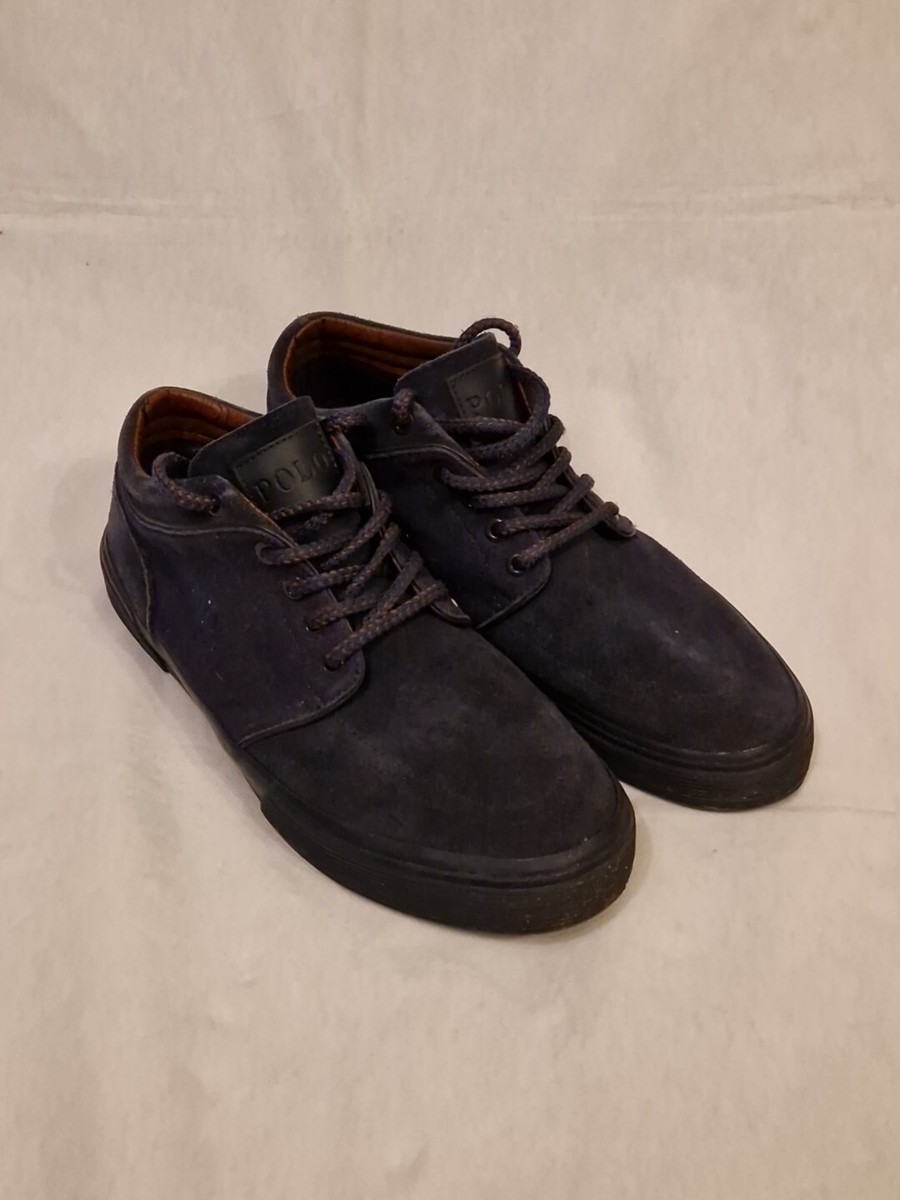 Polo Ralph Lauren Faxon Mid II Blue Shoes Size UK