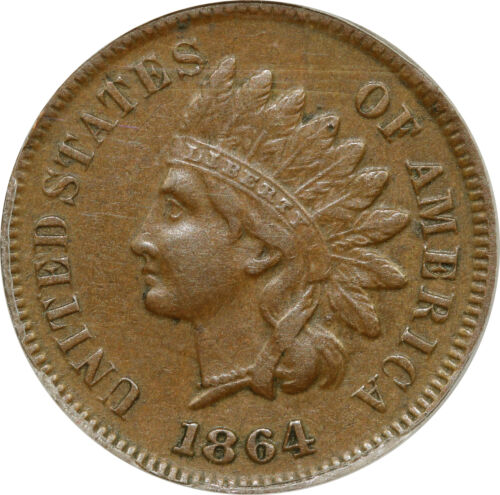 1864 With L Indian Cent ANACS VF35 *SNOW 10b: RPD & 176 Degree Rotated Reverse* - Picture 2 of 5