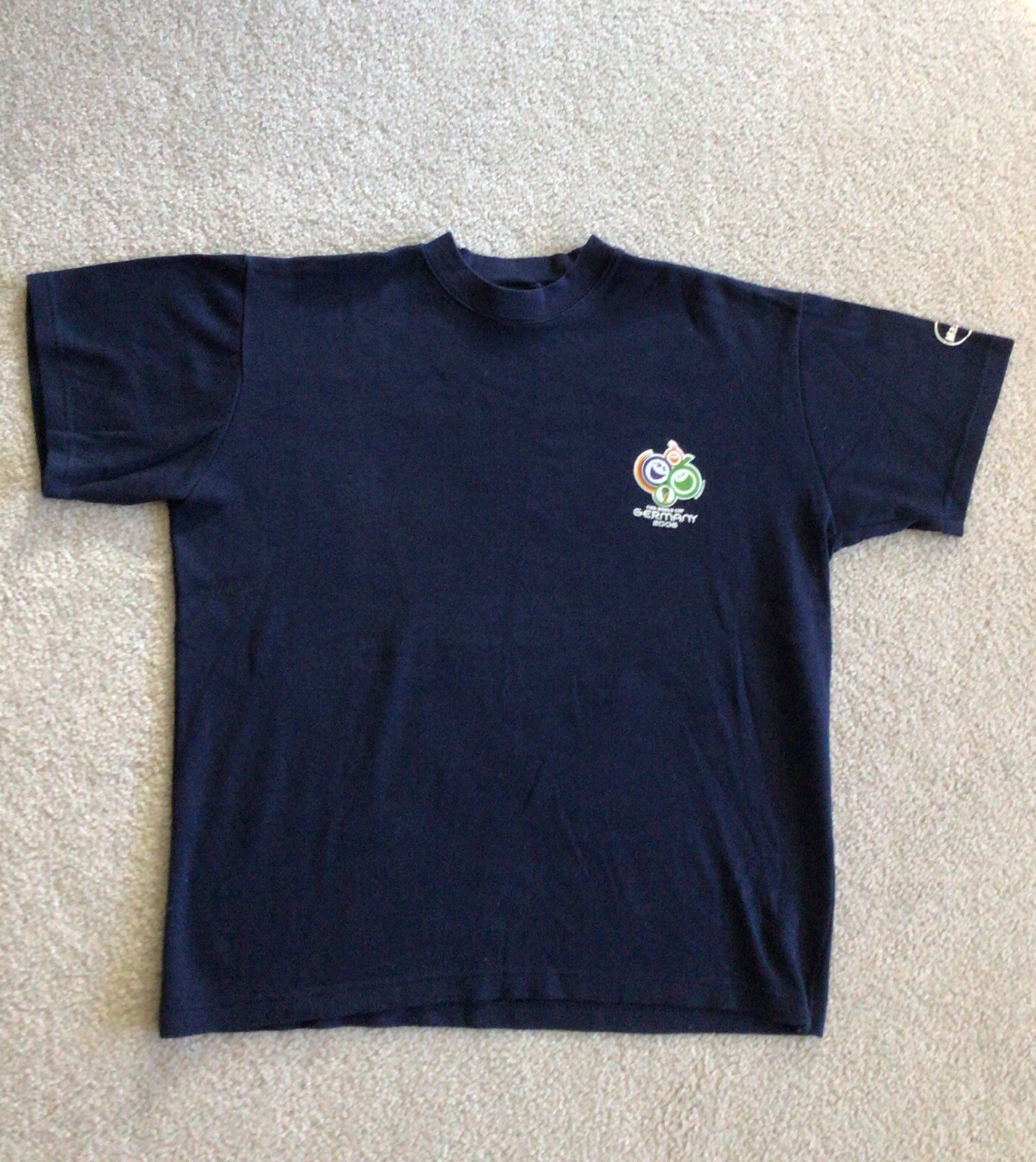 Vintage Fifa World Cup Germany 2006 Soccer Futbol Navy T-Shirt Adult L READ
