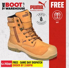 Puma Conquest WHEAT 630727. Safety Work Boot. Zip Side, 100% WATERPROOF BOOT