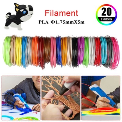 20-Farben 100m FILAMENT Für 3D Drucker 1 75mm 3D-Pen Starterset 3D Stift PLA