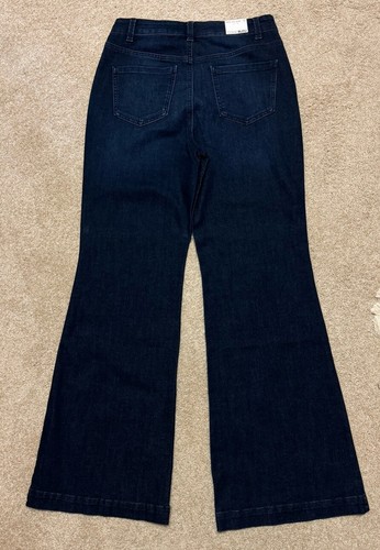 NWT Code Bleu Womens Size 10 Dark Blue Wide Leg Denim Jeans - Picture 2 of 3