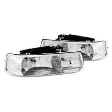 For Chevy Silverado 1500 99-02 Driver Passenger Side Chrome Euro Headlights