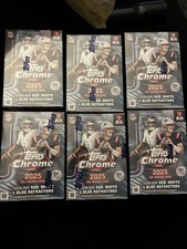 Topps Chrome 2025 NFL Football Trading Card 6 Blaster Factory Sealed Box