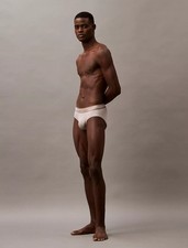 Calvin Klein Mens Tonal Logo Hip Brief in Neutral Sz Medium