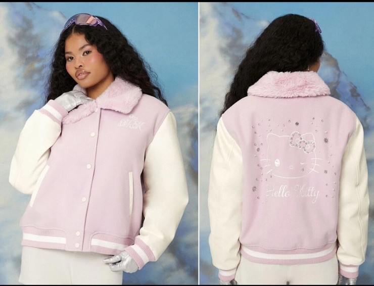 Forever 21 X Hello Kitty Letterman Varsity Bomber Jacket Sanrio Women’s XS NWT