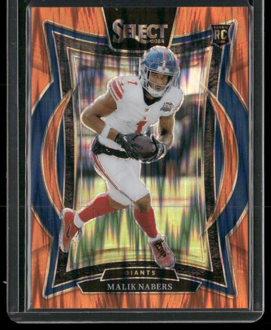 2024 Panini Select #29 Malik Nabers Orange Prizm Shock #/499 RC