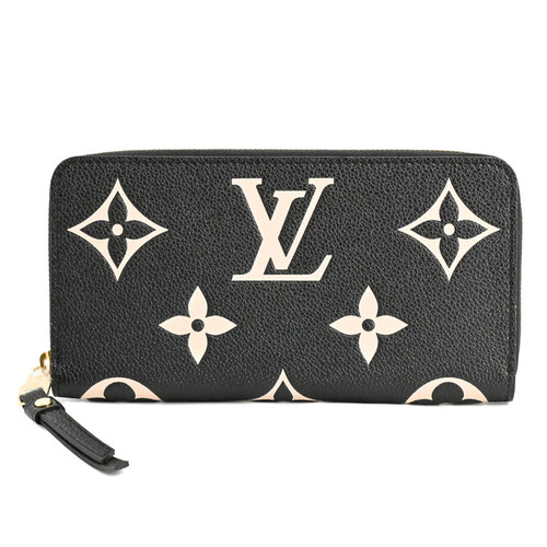 LOUIS VUITTON New  Zippy Wallet Long Wallet M80481 Black Beige Women s