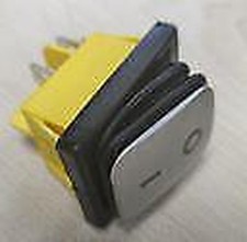 10pcs Rocker switch ON-OFF 22x30mm 250V AC 30A, DPST, fixed, 4pins. yellow