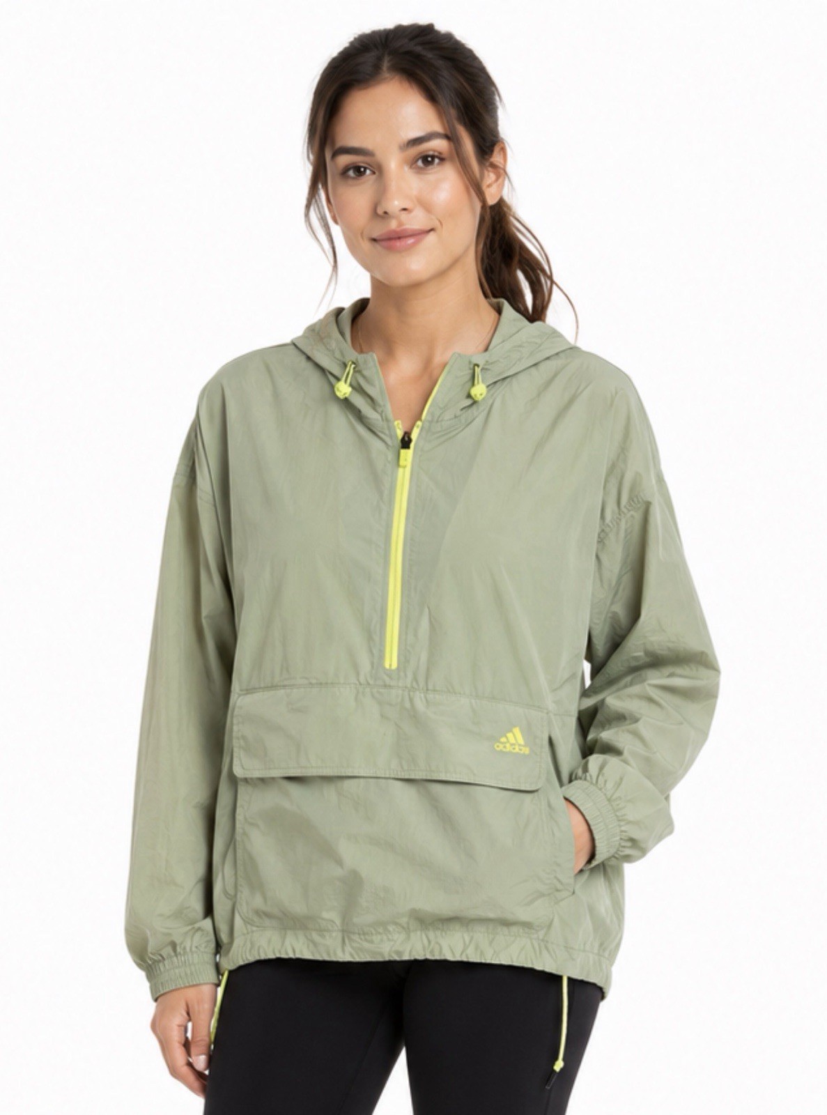 Adidas Women's Long Sleeve Light Green Pullover Multi Sport Light Jacket Size S