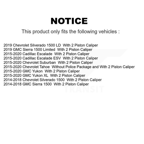 Front Rear Semi-Metallic Brake Pads Kit For GMC Chevrolet Sierra 1500 Silverado - Picture 2 of 9