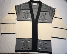Vintage 70s Space Dye Cardigan Sweater, Western Aztec Boho Hippie