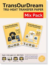 TransOurDream Heat Transfer Paper for Dark and Light T Shirts 12 sheets, Mix