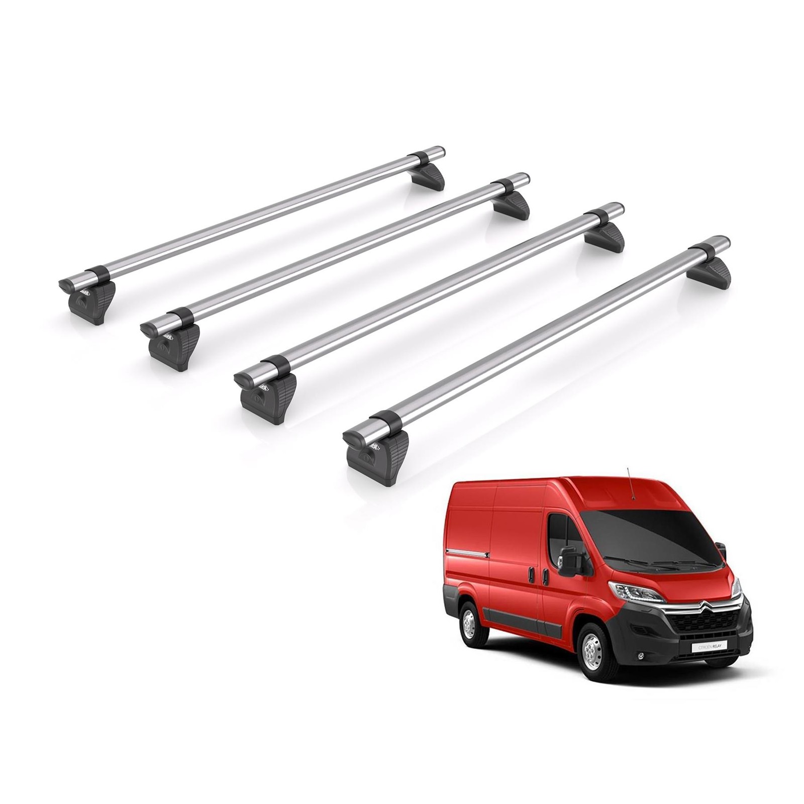 Citroen Relay Roof Rack Fits 2006 on L3/L4 Models 4x Bars Rhino Kammbar Fleet