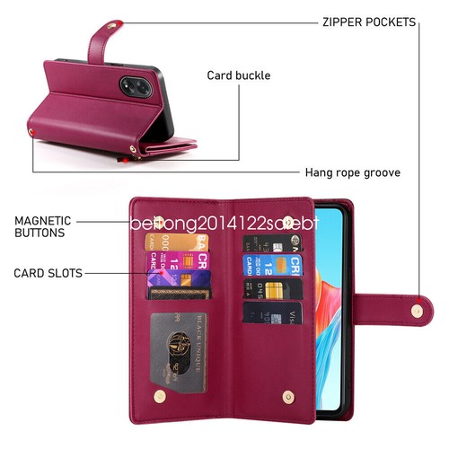 Zipper Wallet Case For Honor 400 200 90 Magic 7 X8B X6B X9C Leather Stand Cover - Picture 44 of 84