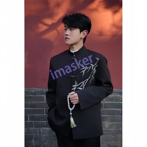Ethno Stil Herren Anzug Tang Stil Chinesische Stickerei Langarm Hose & Jacke - Bild 6 von 19