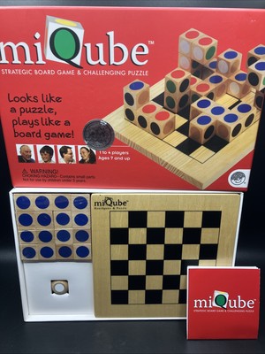 MiQube Strategic Wooden Board Game & Challenging Puzzle Mindware 2006 Open Box