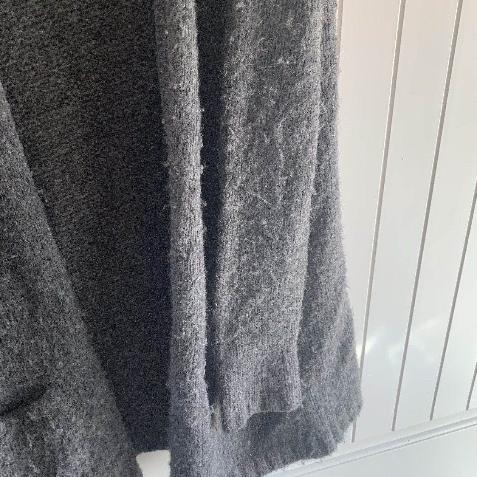 Johnny Was Solid Gray Open Front Baby Alpaca Wool… - image 5