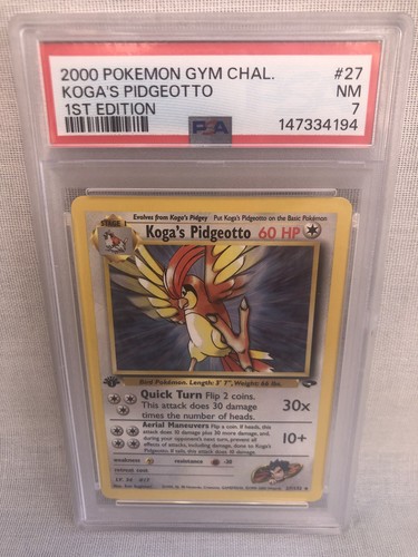 Koga's Pidgeotto (1st Edition) graded PSA 7 for sale on eBay