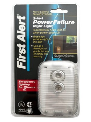First Alert 2 in 1 - Power Failure Night Light LS490 Automatic Emergency Lights