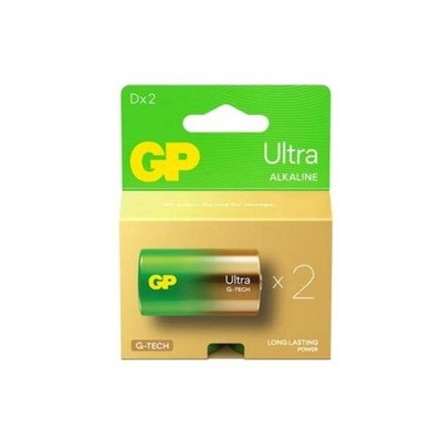 2x GP Ultra Alkaline D LR20 1,5V Batteries Long-Lasting Power