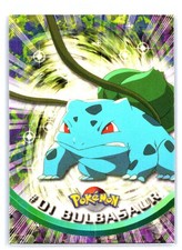1999 Topps Pokemon TV Animation Edition Series 1 #1 Bulbasaur Black Topps Logo