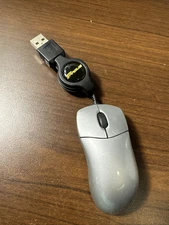 Targus Optical Mouse Ultra Mini Retractable USB Gray Portable Laptop PAUM01