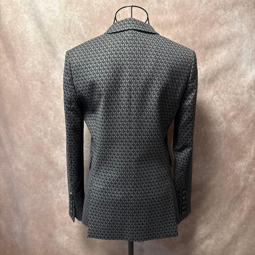 Gucci Gray Geometric Pattern Tailored Jacket 40 u… - image 4
