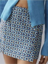 Urban Outfitters Blue Trendy Geo Mini Skirt Preppy Casual - Size S