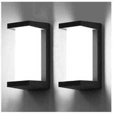 Elegant 2-Pack Outdoor LED Wall Sconces - 3-Color Changeable Lighting