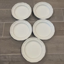 5x Mikasa French Countryside F9000 8" White Salad Lunch Plate Set