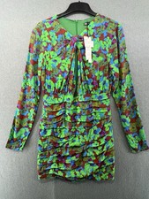 Zara Dress Size L Multicolour Floral Ruched Mini Women’s Statement Party 