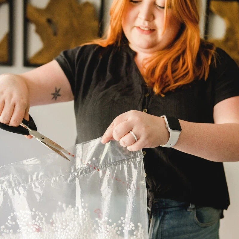 Пакет для заправки бобов полистирола 100 литров мешки для бобов рукоделие упаковочный материал белый - Изображение 4 из 4