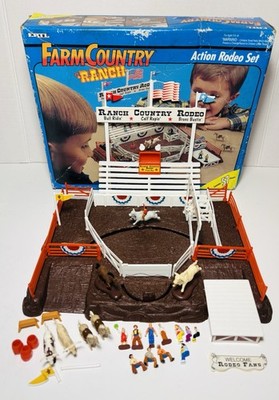 1/64 Ertl Farm Country Action Rodeo Set | 99% Complete | In Box | Read