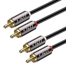 J D 2 RCA M/M Stereo Audio Cable, Gold-Plated 2RCA Male to 3 Feet, Black
