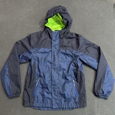 Champion Boys Jacket Blue Black Hooded Windbreaker Size M 8-10